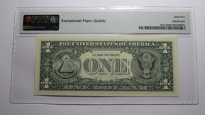 $1 1995 Radar Serial Number Federal Reserve Currency Bank Note Bill PMG UNC65EPQ