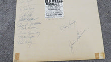 Load image into Gallery viewer, 1957 Detroit Red Wings Hockey Team Signed Promo Poster Gordie Howe Terry Sawchuk