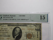Load image into Gallery viewer, $10 1929 Stafford Kansas KS National Currency Bank Note Bill Ch. #8883 F15 PMG