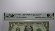 Load image into Gallery viewer, $1 1995 Radar Serial Number Federal Reserve Currency Bank Note Bill PMG UNC66EPQ