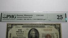 Load image into Gallery viewer, $20 1929 Kasson Minnesota MN National Currency Bank Note Bill Ch #11042 VF25 PMG