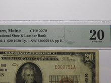 Load image into Gallery viewer, $20 1929 Auburn Maine ME National Currency Bank Note Bill Charter #2270 VF20