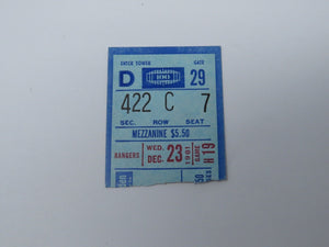 December 23, 1981 New York Rangers Vs Winnipeg Jets NHL Hockey Ticket Stub