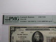 Load image into Gallery viewer, $20 1929 Larned Kansas KS National Currency Bank Note Bill Ch. #7125 VF30 PMG