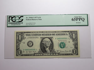 $1 1977 Bookend Atlanta GA Federal Reserve Bank Note Currency Bill PCGS 65PPQ