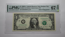 Load image into Gallery viewer, $1 2003 Radar Serial Number Federal Reserve Currency Bank Note Bill PMG UNC67EPQ