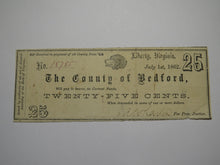 Load image into Gallery viewer, $.25 1862 Liberty Virginia Obsolete Currency Bank Note Bill -County of Bedford
