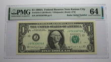 Load image into Gallery viewer, $1 1988A Radar Serial Number Federal Reserve Currency Bank Note Bill PMG UNC64