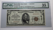 Load image into Gallery viewer, $5 1929 Harrisville New York NY National Currency Bank Note Bill Ch #10767 VF35