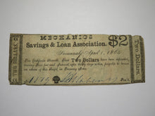 Load image into Gallery viewer, $2 1864 Savannah Georgia GA Obsolete Currency Bank Note Bill Mechanics Savings