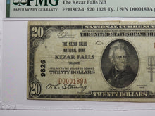 Load image into Gallery viewer, $20 1929 Kezar Falls Maine National Currency Bank Note Bill Ch. #9826 VF20 PMG