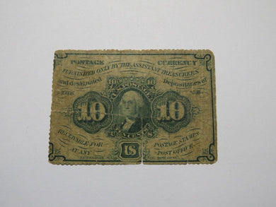1863 $.10 First Issue Fractional Currency Obsolete Bank Note Bill 1st Issue!