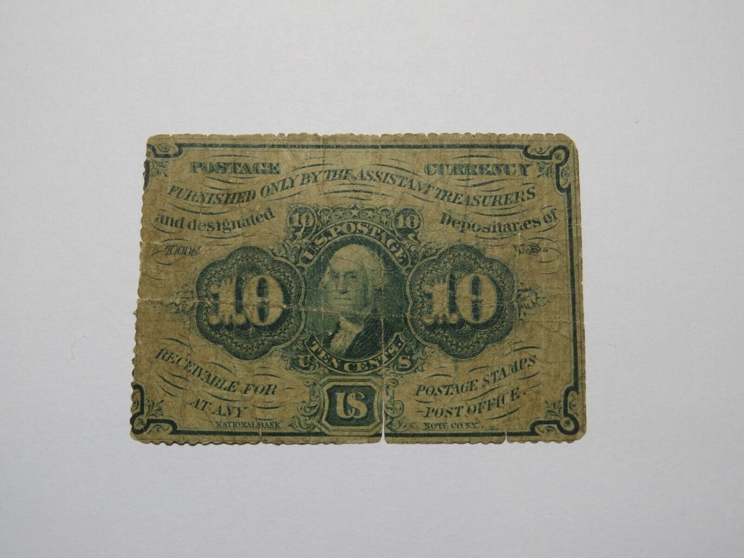 1863 $.10 First Issue Fractional Currency Obsolete Bank Note Bill 1st Issue!