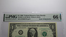 Load image into Gallery viewer, $1 1995 Radar Serial Number Federal Reserve Currency Bank Note Bill PMG UNC66EPQ