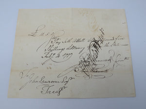 1779 Payment Certificate Written to John Lawrence Colonial Currency Note USA!