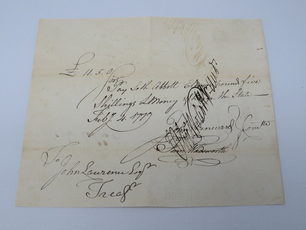 1779 Payment Certificate Written to John Lawrence Colonial Currency Note USA!