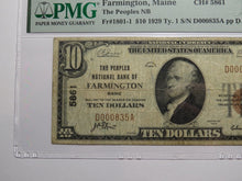 Load image into Gallery viewer, $10 1929 Farmington Maine ME National Currency Bank Note Bill Ch. #5861 VF20 PMG