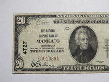 Load image into Gallery viewer, $20 1929 Mankato Minnesota MN National Currency Bank Note Bill Ch. #4727 VF