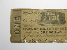 Load image into Gallery viewer, $1 1861 Petersburg Virginia VA Obsolete Currency Bank Note Bill City of Pete