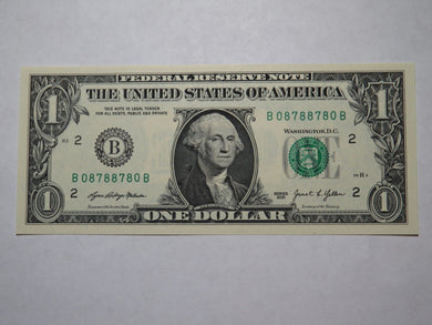 $1 2003 Radar Serial Number Federal Reserve Currency Bank Note Bill UNC 08788780