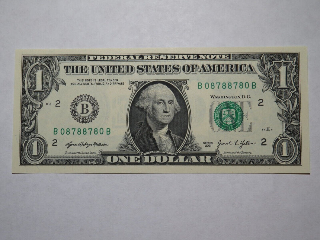 $1 2003 Radar Serial Number Federal Reserve Currency Bank Note Bill UNC 08788780