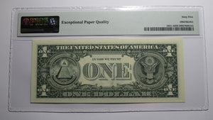 $1 1995 Radar Serial Number Federal Reserve Currency Bank Note Bill PMG UNC65EPQ