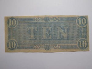 $10 1864 Richmond Virginia VA Confederate Currency Bank Note Bill RARE T68 VF