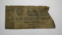 Load image into Gallery viewer, $3 1847 Paterson New Jersey Obsolete Currency Bank Note Bill People&#39;s Bank
