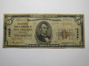 $5 1929 New Orleans Louisiana LA National Currency Bank Note Bill Charter #13689