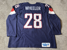 Load image into Gallery viewer, 2014 Blake Wheeler Team USA Sochi Olympics Russia Game Used Worn Hockey Jersey