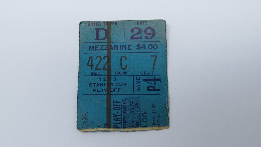 April 19, 1973 New York Rangers Vs Chicago Blackhawks Playoff Hockey Ticket Stub
