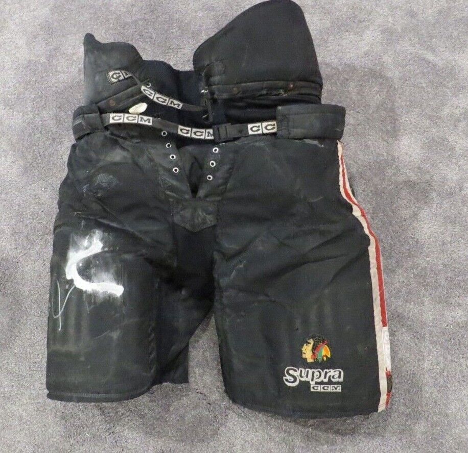 1992-94 Michel Goulet Chicago Blackhawks Game Used Worn CCM Hockey Pants Matched