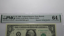 Load image into Gallery viewer, $1 1995 Repeater Serial Number Federal Reserve Currency Bank Note Bill PMG UNC64