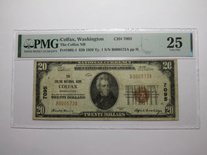 $20 1929 Colfax Washington National Currency Bank Note Bill Ch. #7095 VF25 PMG