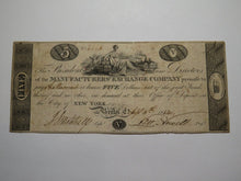Load image into Gallery viewer, $5 1814 Bristol Connecticut CT Obsolete Currency Bank Note Bill Manufacturers&#39;