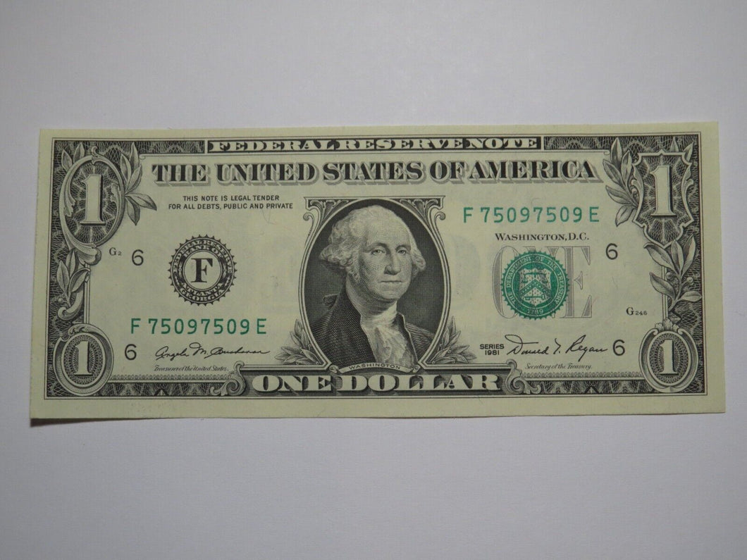 $1 1981 Repeater Serial Number Federal Reserve Currency Bank Note Bill #75097509