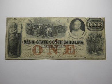 $1 1861 Charleston South Carolina SC Obsolete Currency Bank Note Bill Bank of SC