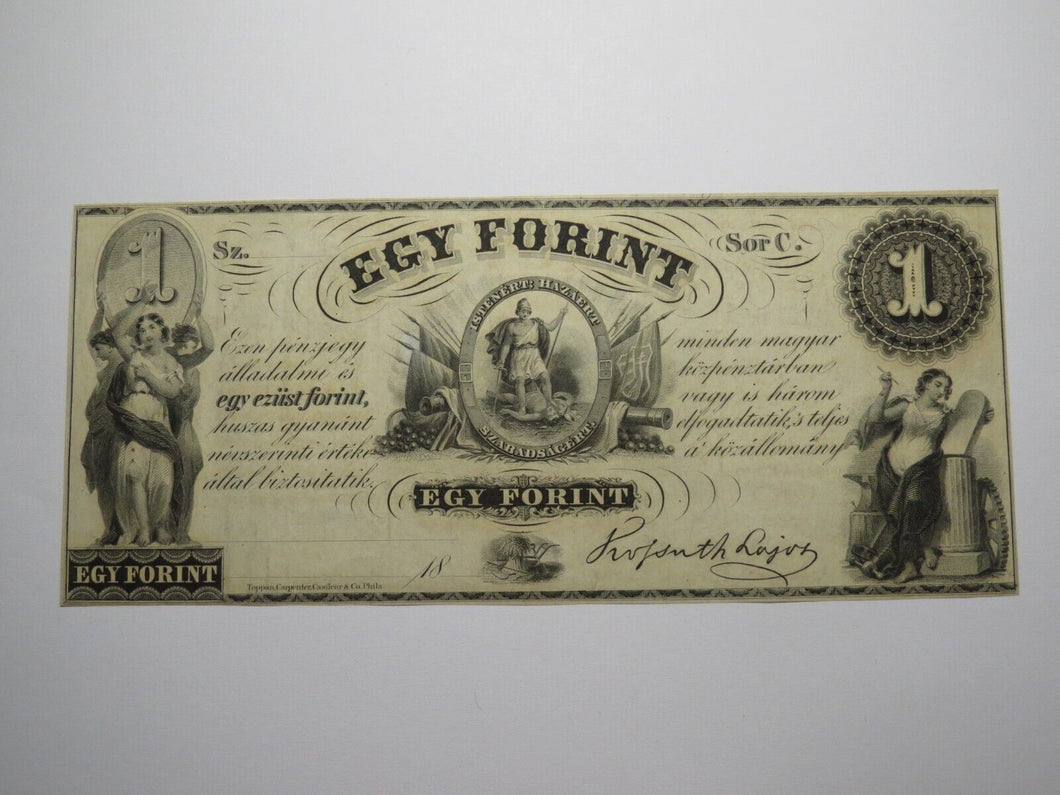 $1 18__ New York NY Obsolete Currency Bank Note Bill Hungarian Fund Egy Forint!