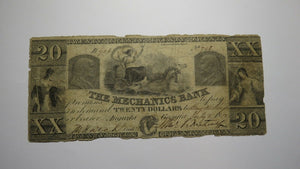 $20 1850 Augusta Georgia GA Obsolete Currency Bank Note Bill! The Mechanics Bank