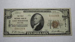 $10 1929 East Rochester New York NY National Currency Bank Note Bill #10141 VF!
