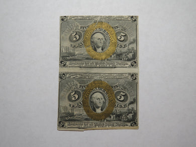 1863 $.05 Second Issue Uncut Fractional Currency Obsolete Postage Note ERROR