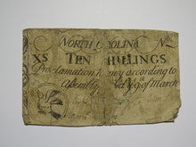 Load image into Gallery viewer, 1754 Ten Shillings North Carolina NC Colonial Currency Note Bill RARE 10s