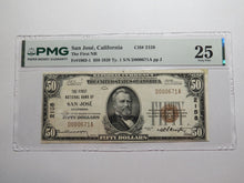 Load image into Gallery viewer, $50 1929 San Jose California CA National Currency Bank Note Bill Ch. #2158 VF20