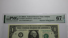 Load image into Gallery viewer, $1 2003 Repeater Serial Number Federal Reserve Currency Bank Note Bill UNC67EPQ!