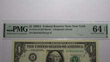 Load image into Gallery viewer, $1 1988 Near Solid Serial Number Federal Reserve Bank Note Bill UNC64 #22222242