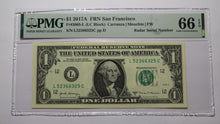 Load image into Gallery viewer, $1 2017 Radar Serial Number Federal Reserve Currency Bank Note Bill PMG UNC66EPQ