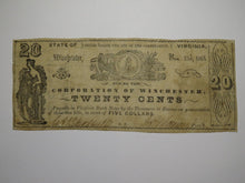 Load image into Gallery viewer, $.20 1861 Winchester Virginia VA Obsolete Currency Bank Note Bill Corp. of Win.