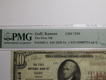 Load image into Gallery viewer, $10 1929 Goff Kansas KS National Currency Bank Note Bill Ch. #7416 VF25 PMG