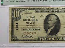 Load image into Gallery viewer, $10 1929 Minco Oklahoma OK National Currency Bank Note Bill Ch.#8644 VF25 PMG