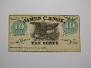 $.10 1862 Knox Corners New York NY Obsolete Currency Bank Note Bill Oneida Co.